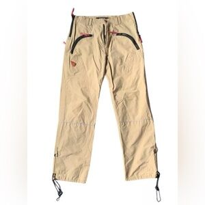 Skateboard Pants Technical Drop Seat Zipper Khaki 30X32 Relaxed Fit